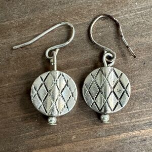 Silver Geometric Disc Drop Earrings - Women Jewelry
